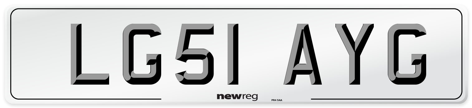 LG51 AYG Number Plate from New Reg